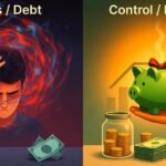 Debt-Free Christmas achieved with a Holiday Gift Fund strategy, showing a clear savings goal in a dedicated jar.